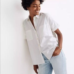 Madewell White Cotton Courier Shirt